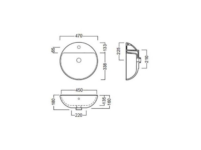 Раковина HATRIA HAPPY HOUR YXSJ01 накладная с одним отверстием цвет белый