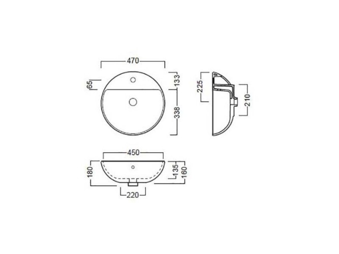 Раковина HATRIA HAPPY HOUR YXSJ01 накладная с одним отверстием цвет белый