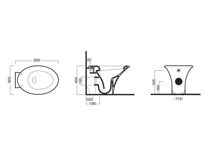 Унитаз HATRIA SCULTURE YXZ301 напольный слив универсальный цвет белый