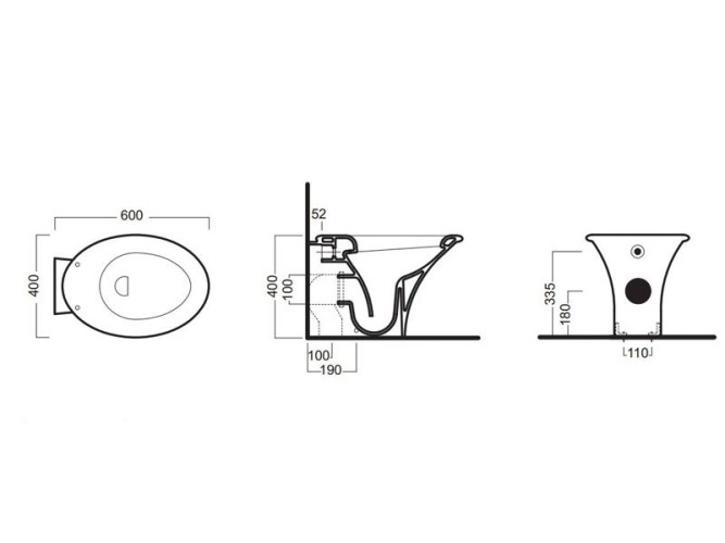 Унитаз HATRIA SCULTURE YXZ301 напольный слив универсальный цвет белый
