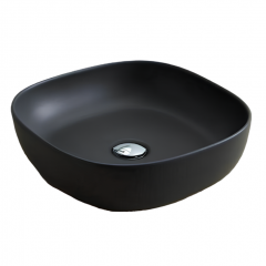 Раковина Scarabeo GLAM накладная без перелива без отверстий цвет черный матовый с антибактериальным и грязеотталкивающим покрытием BIOKER 1806 49 BK