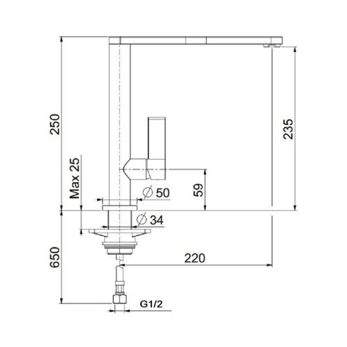Смеситель для кухни Webert Essential EN920302560, черный
