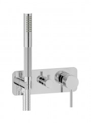 Внешняя часть настенного встраиваемого смесителя для душа с переключателем на 3 потребителя и ручным душем IBRUBINETTI INDUSTRIA ID314