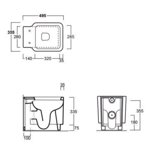 Унитаз SIMAS FLOW напольный приставной цвет белый FL61