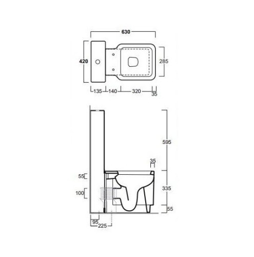 Унитаз SIMAS FLOW напольный приставной цвет белый FL61
