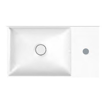 Раковина HATRIA Bahia_13 BH0450250011TS0 подвесная или на тумбу без отверстия с переливом цвет белый