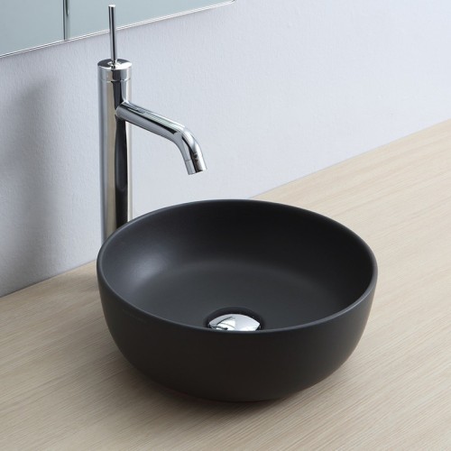 Раковина Scarabeo GLAM накладная без перелива без отверстий цвет черный матовый с антибактериальным и грязеотталкивающим покрытием BIOKER 1808 49 BK