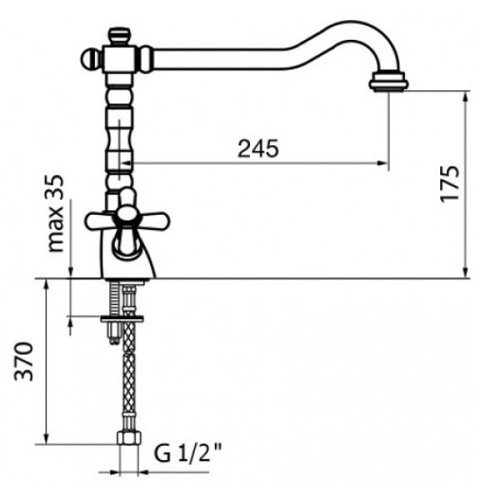 Смеситель для раковины Webert Armony AM700302010. золото