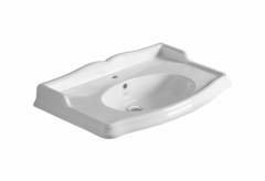 Раковина SIMAS ARCADE подвесная на тумбу на ноги на кронштейны с одним отверстием со спинкой цвет белый AR864