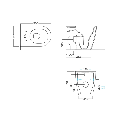 Унитаз HATRIA FUTURA Y9B901 напольный приставной безободковый цвет белый