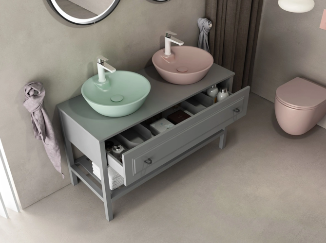 Тумба напольная под раковины ISVEA Terra 120 цвет серый