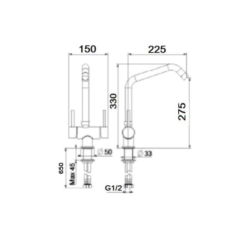Смеситель для кухни Webert Ibiza IB920802015, хром