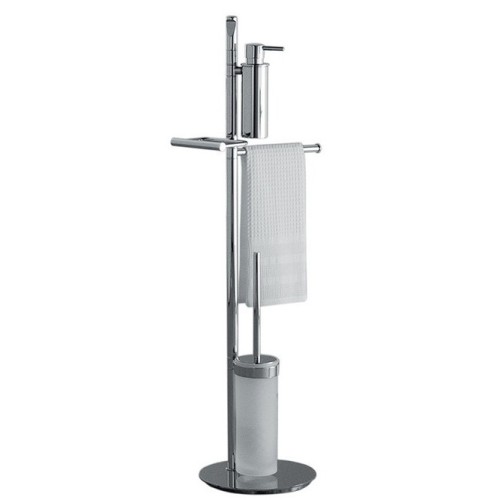 Стойка COLOMBO DESIGN PLANETS B9849 напольная с полотенцедержателем с дозатором с держателем туалетной бумаги и с ершиком