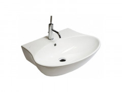 Раковина HATRIA NIDO YXEL01 накладная с одним отверстием с переливом цвет белый