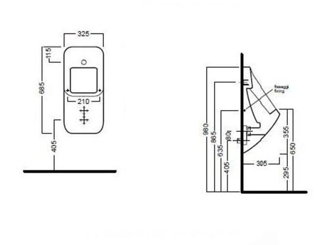 Писсуар HATRIA FUSION Q YXC301 подвесной цвет белый