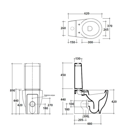 Унитаз моноблок с бачком GALASSIA ERGO 7111+7112+9046 напольный цвет белый глянцевый