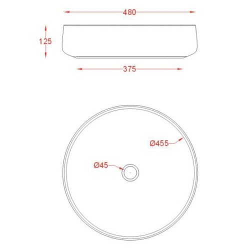Раковина Artceram Cognac Quadro накладная без отверстий цвет Orange cameo COL002 13 00