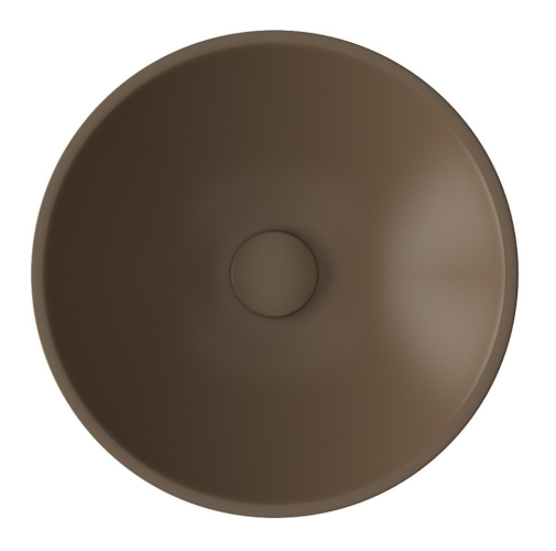 Раковина ISVEA SistemaY Soft накладная ШГВ 450*450*120 отверстия для смесителя отсутствуют цвет коричневый матовый