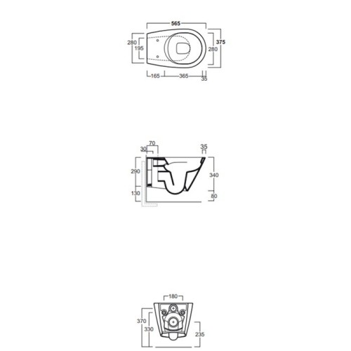 Унитаз SIMAS GAMBASSI подвесной безободковый цвет белый GA18/F85