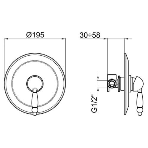 Смеситель для душа встраиваемый Webert Dorian DO880101065, бронза