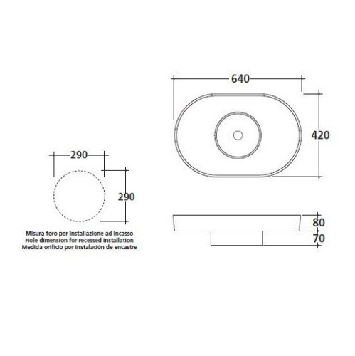 Раковина GALASSIA XES 6071 накладная без отверстий с переливом цвет белый глянцевый 1