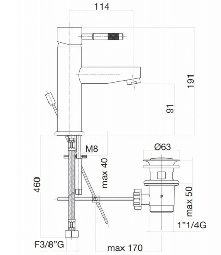Смеситель для раковины Webert Rimini RI830102740. белый