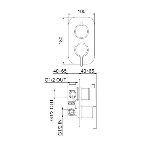 Смеситель для душа встраиваемый Webert Coral CO880601560, черный