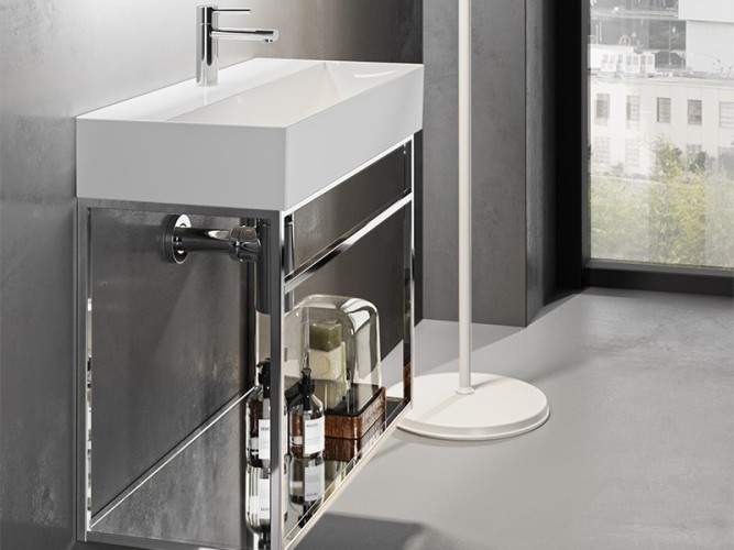 Раковина HATRIA Bahia_13 BH0800365011TS0 подвесная или на тумбу с одним отверстием с переливом цвет белый