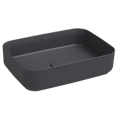 Раковина ISVEA Infinity накладная ШГВ 500*360*120 отверстия для смесителя отсутствуют цвет антрацит матовый