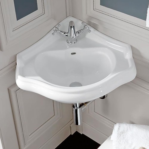 Раковина KERASAN подвесная с переливом с одним отверстием цвет белый 103201*1