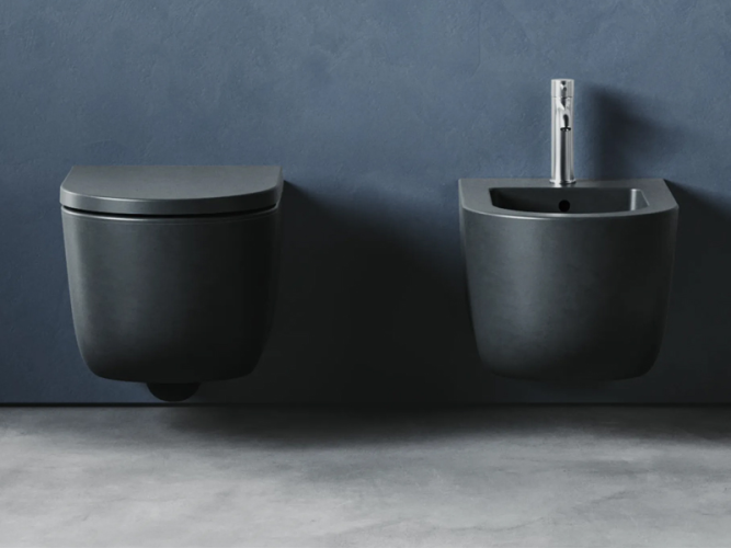 Биде HATRIA FUTURA A0Y9B802 подвесное цвет черный матовый