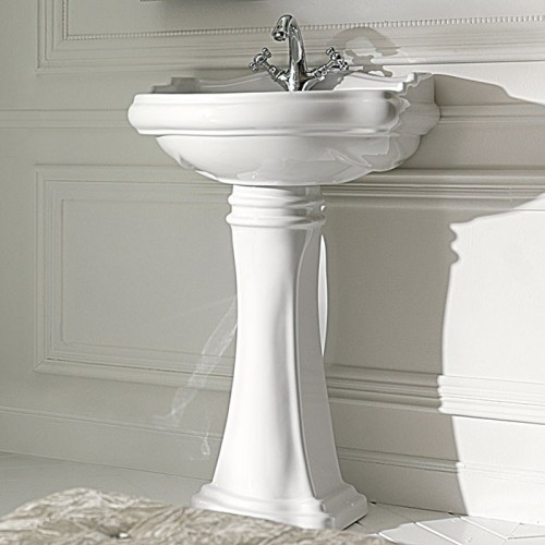 Раковина KERASAN подвесная с переливом с одним отверстием цвет белый 104501*1