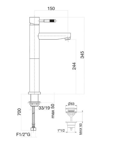Смеситель для раковины Webert Rimini RI830402015. хром