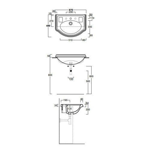 Раковина SIMAS ARCADE полувстраиваемая с одним отверстием цвет белый AR835