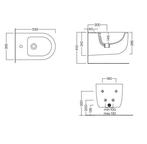Биде HATRIA FUTURA Y9B801 подвесное цвет белый
