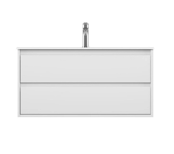 Тумба подвесная под раковину ISVEA Pro 100 с двумя ящиками цвет белый