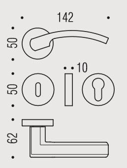Дверная ручка Colombo OLLY LC61R хром матовый