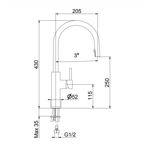 Смеситель для кухни Webert Lima LM940302015, хром