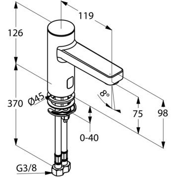 Смеситель KLUDI ZENTA 3810205 для раковины сенсорный