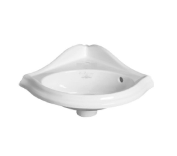 Раковина SIMAS ARCADE угловая подвесная на консоль без отверстий со спинкой цвет белый AR036