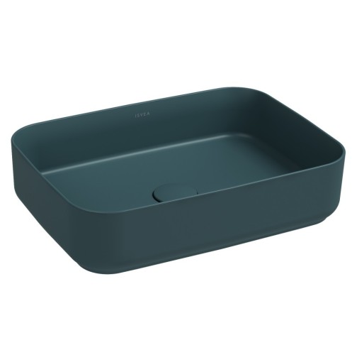 Раковина ISVEA Infinity накладная ШГВ 500*360*120 отверстия для смесителя отсутствуют цвет изумрудный