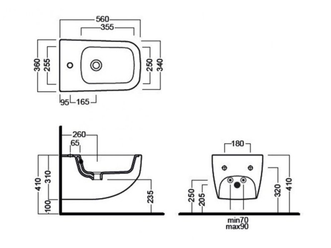 Биде HATRIA NEXT A0Y1F225 подвесное цвет белый матовый