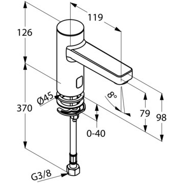 Смеситель KLUDI ZENTA 3810505 для раковины сенсорный