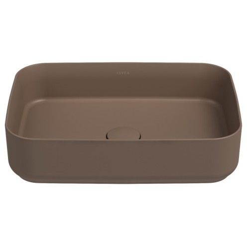 Раковина ISVEA Infinity накладная ШГВ 500*360*120 отверстия для смесителя отсутствуют цвет коричневый