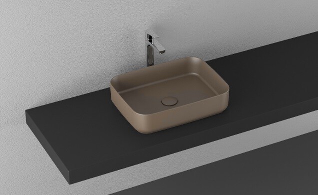 Раковина ISVEA Infinity накладная ШГВ 500*360*120 отверстия для смесителя отсутствуют цвет коричневый