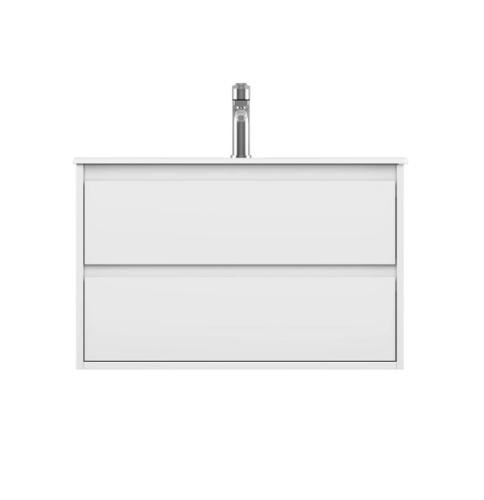 Тумба подвесная с раковиной ISVEA Pro 80 с двумя ящиками цвет белый