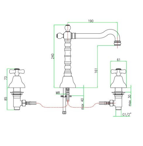 Смеситель для раковины Webert Armony AM750202010. золото