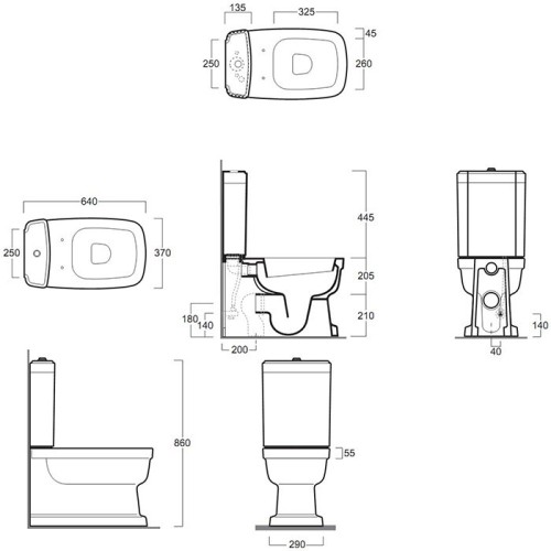 Бачок SIMAS EVOLUTION на чашу унитаза моноблок цвет белый EVO09