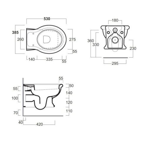 Унитаз SIMAS LANTE подвесной безободковый цвет белый LA18