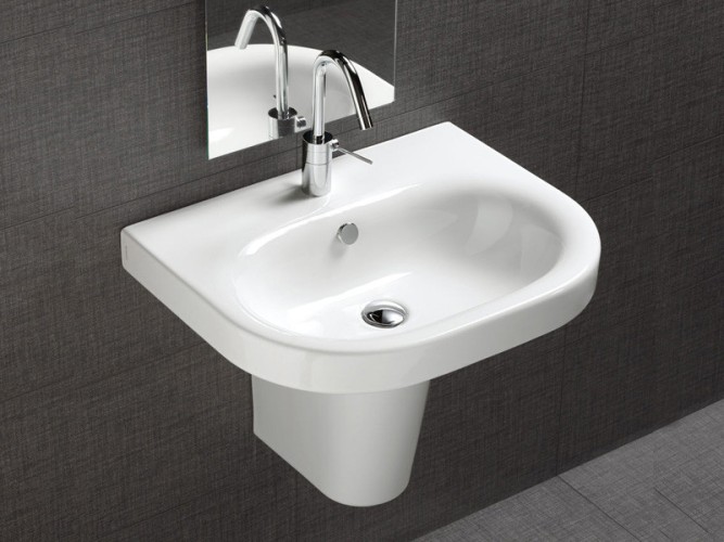 Раковина HATRIA DAYTIME Y0YT01 подвесная с одним отверстием с переливом цвет белый